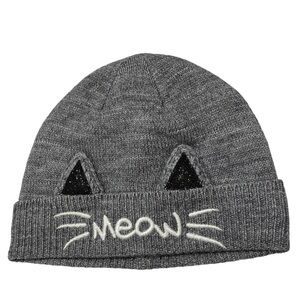 Jeff & Aimy Inner Fleece Lined Kitty Cat Winter Beanie Hat